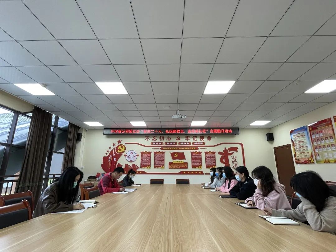 坪坝营公司团支部组织开展“喜迎二十大、永远跟党走、奋进新征程”专题学习教育及青春围读会主题团日活动